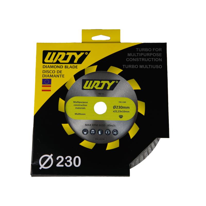 Turbo diamond disc for multipurpose construction materials 230 x 22,23 segment 10 mm 